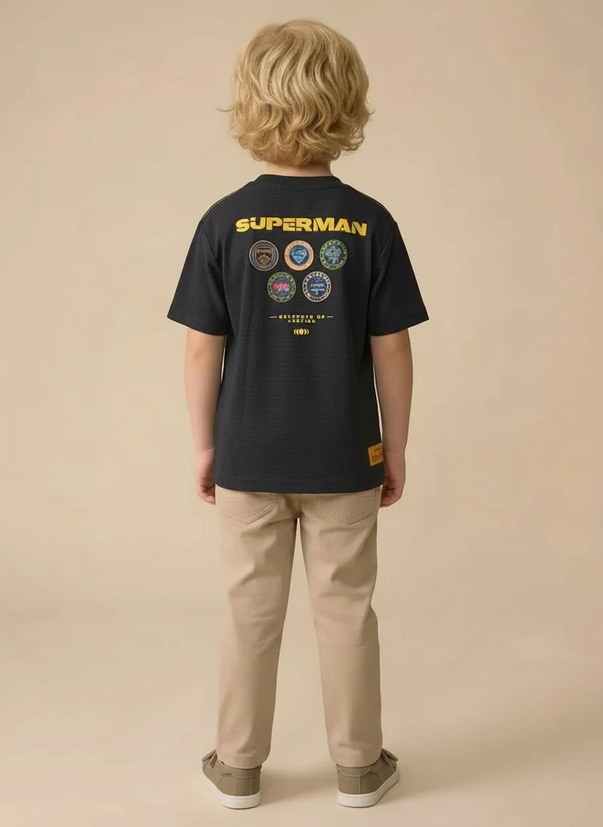 Boy Navy Round Neck T-Shirt