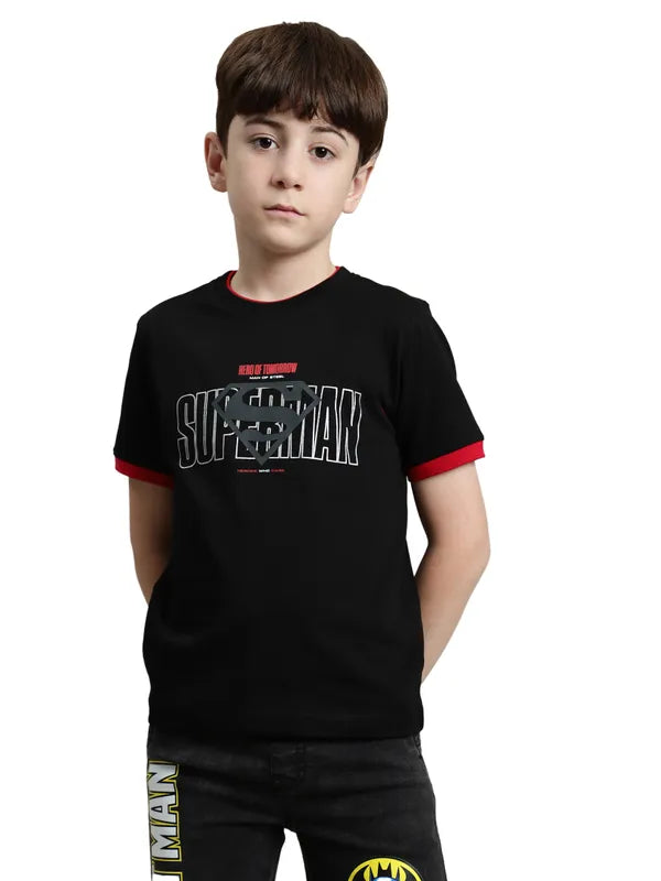 Octave Boys Superman Typography Printed T-Shirt