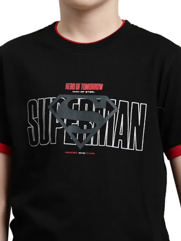 Octave Boys Superman Typography Printed T-Shirt