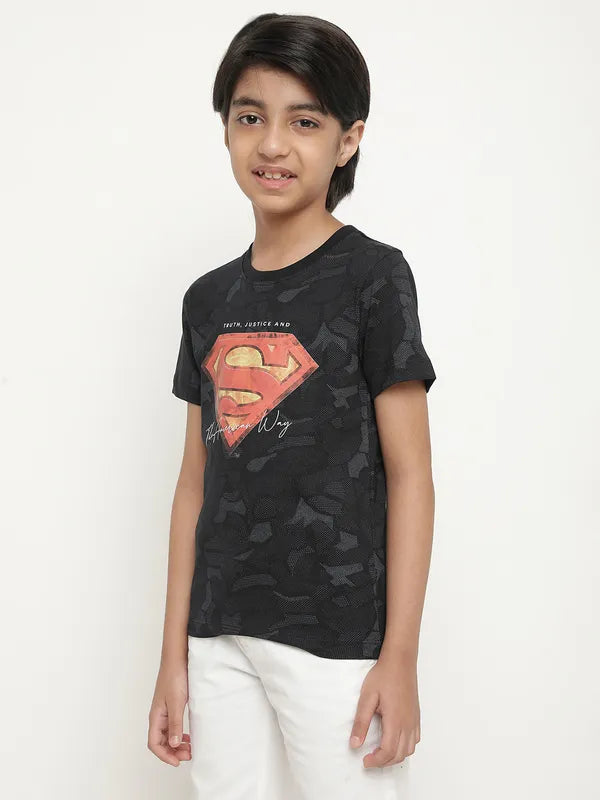 Octave Boys Typography Superman Printed T-Shirt