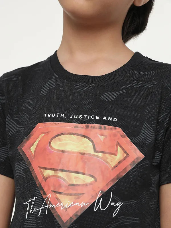 Octave Boys Typography Superman Printed T-Shirt