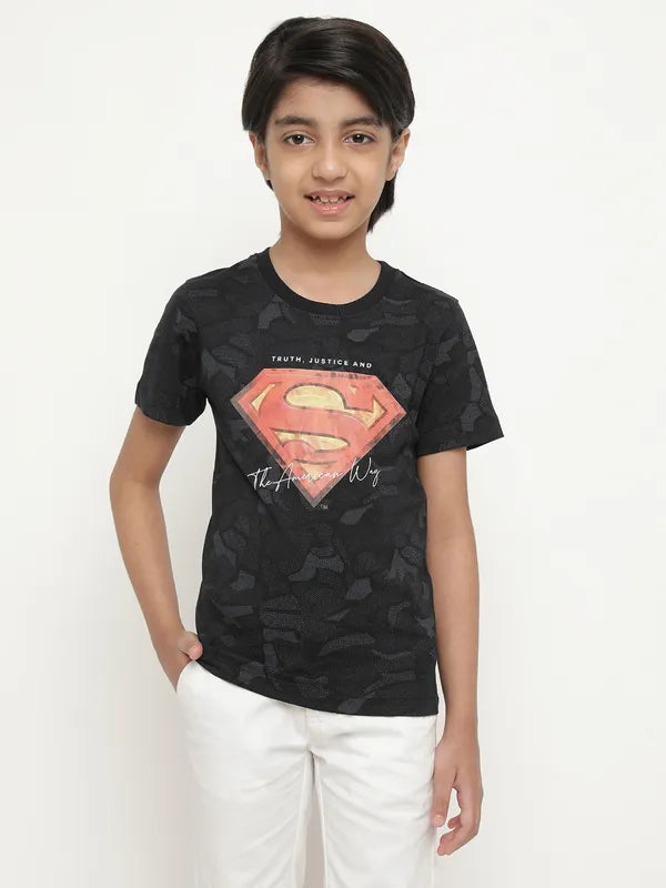 Octave Boys Typography Superman Printed T-Shirt