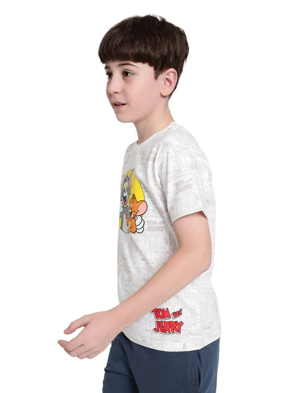 Octave Boys Graphic Printed Round Neck Cotton T-Shirt