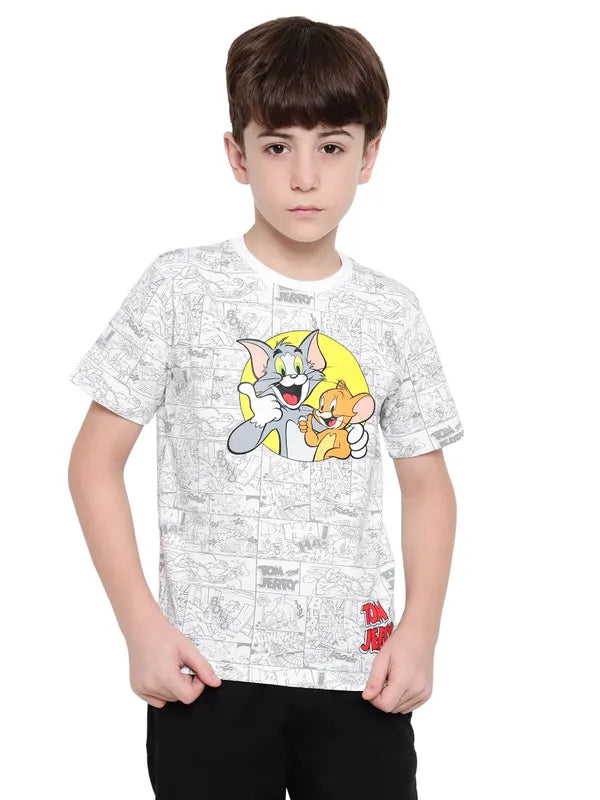 Octave Boys Tom & Jerry Graphic Printed Round Neck T-Shirt