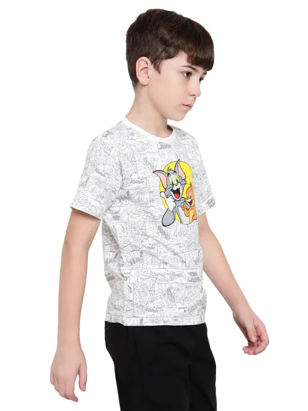 Octave Boys Tom & Jerry Graphic Printed Round Neck T-Shirt