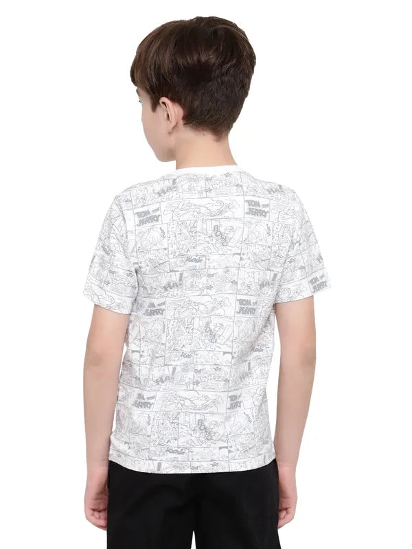 Octave Boys Tom & Jerry Graphic Printed Round Neck T-Shirt