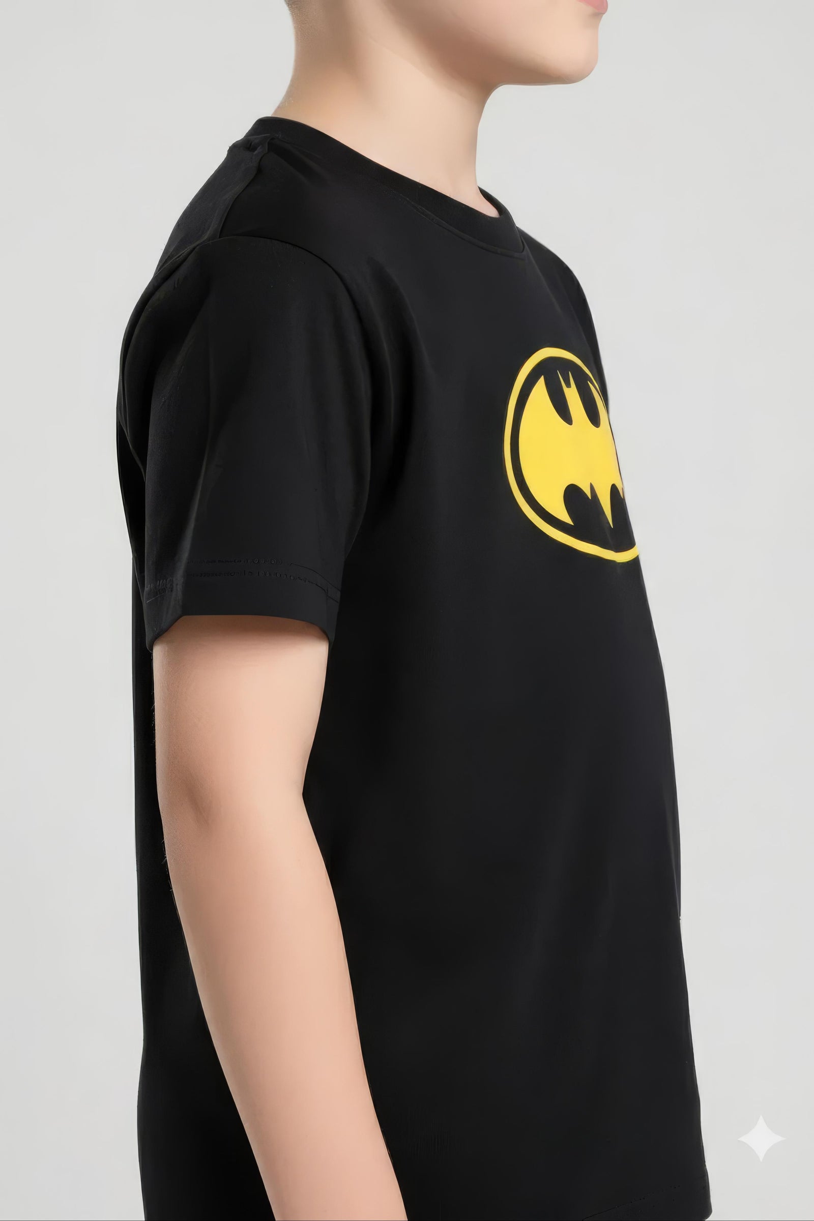 Boy Black Printed Round Neck T-Shirt