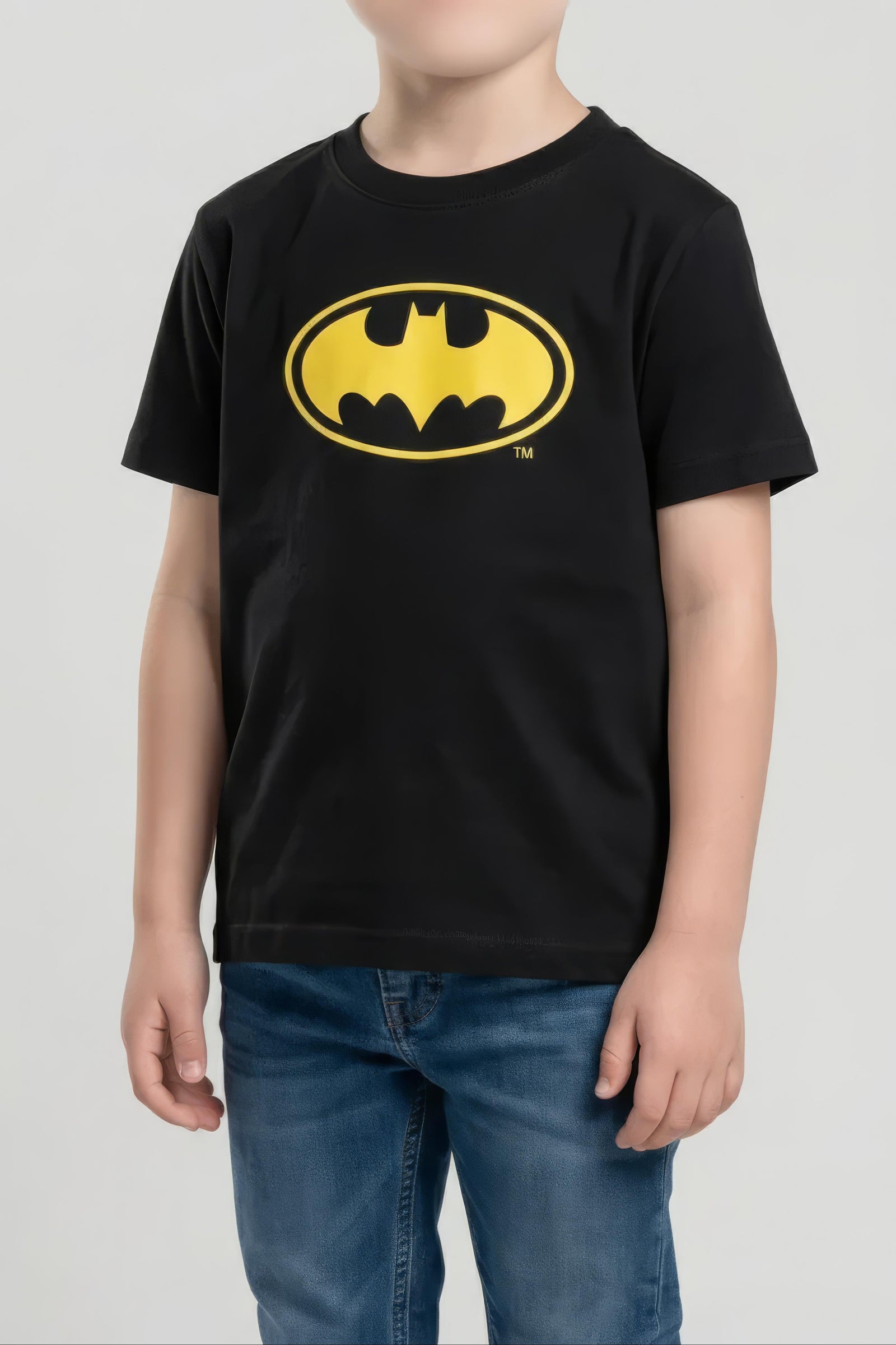 Boy Black Printed Round Neck T-Shirt