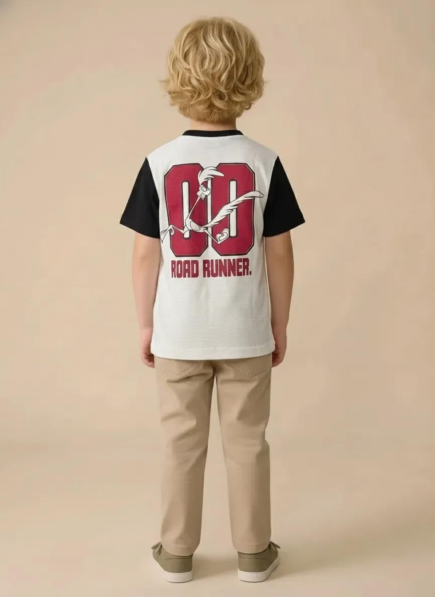 Boy Off White Round Neck T-Shirt