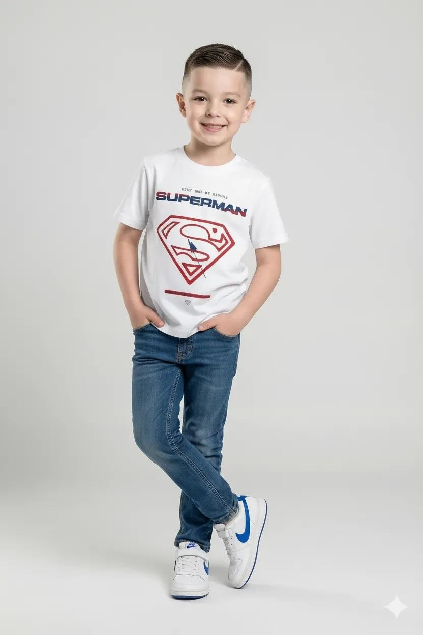 Boy Off White Printed Round Neck T-Shirt