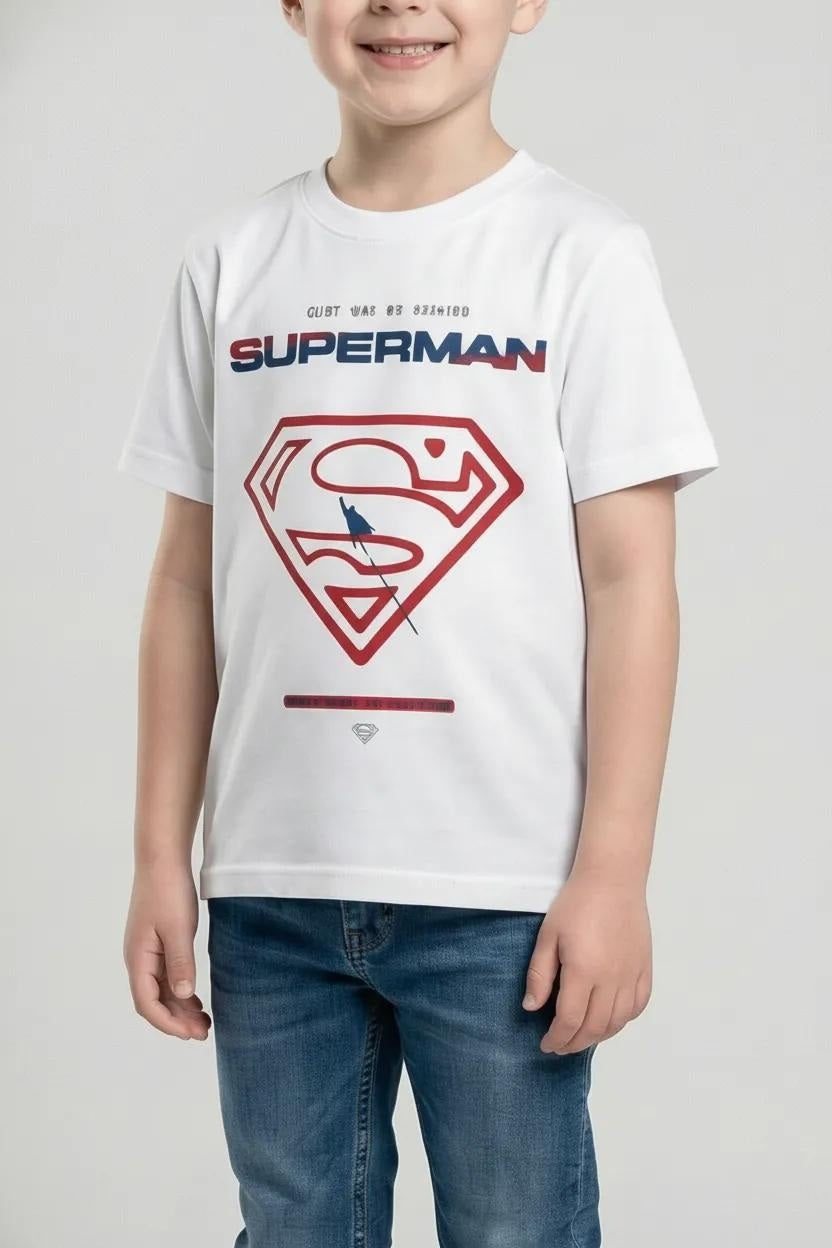 Boy Off White Printed Round Neck T-Shirt