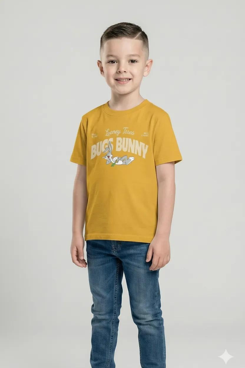 Octave Boys Mustard Printed T-shirt
