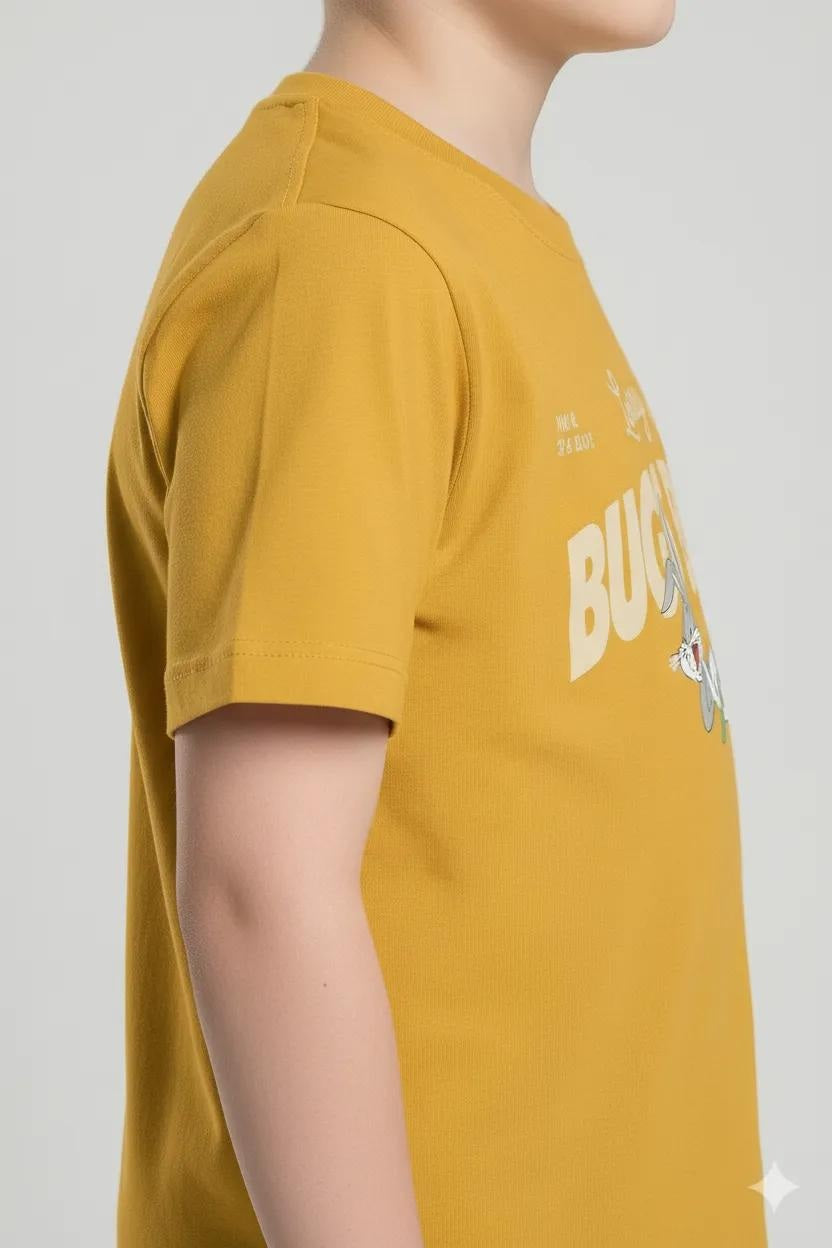 Octave Boys Mustard Printed T-shirt