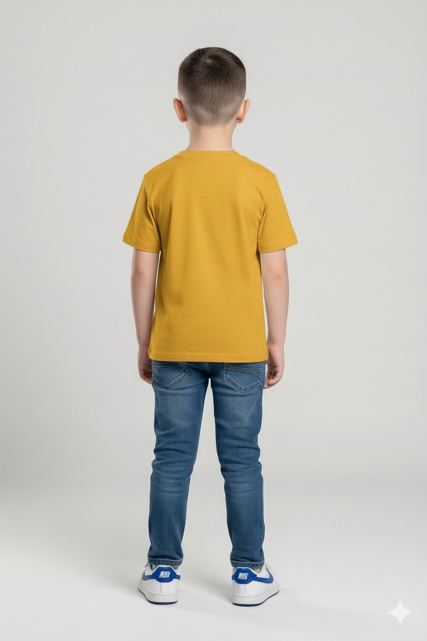 Octave Boys Mustard Printed T-shirt