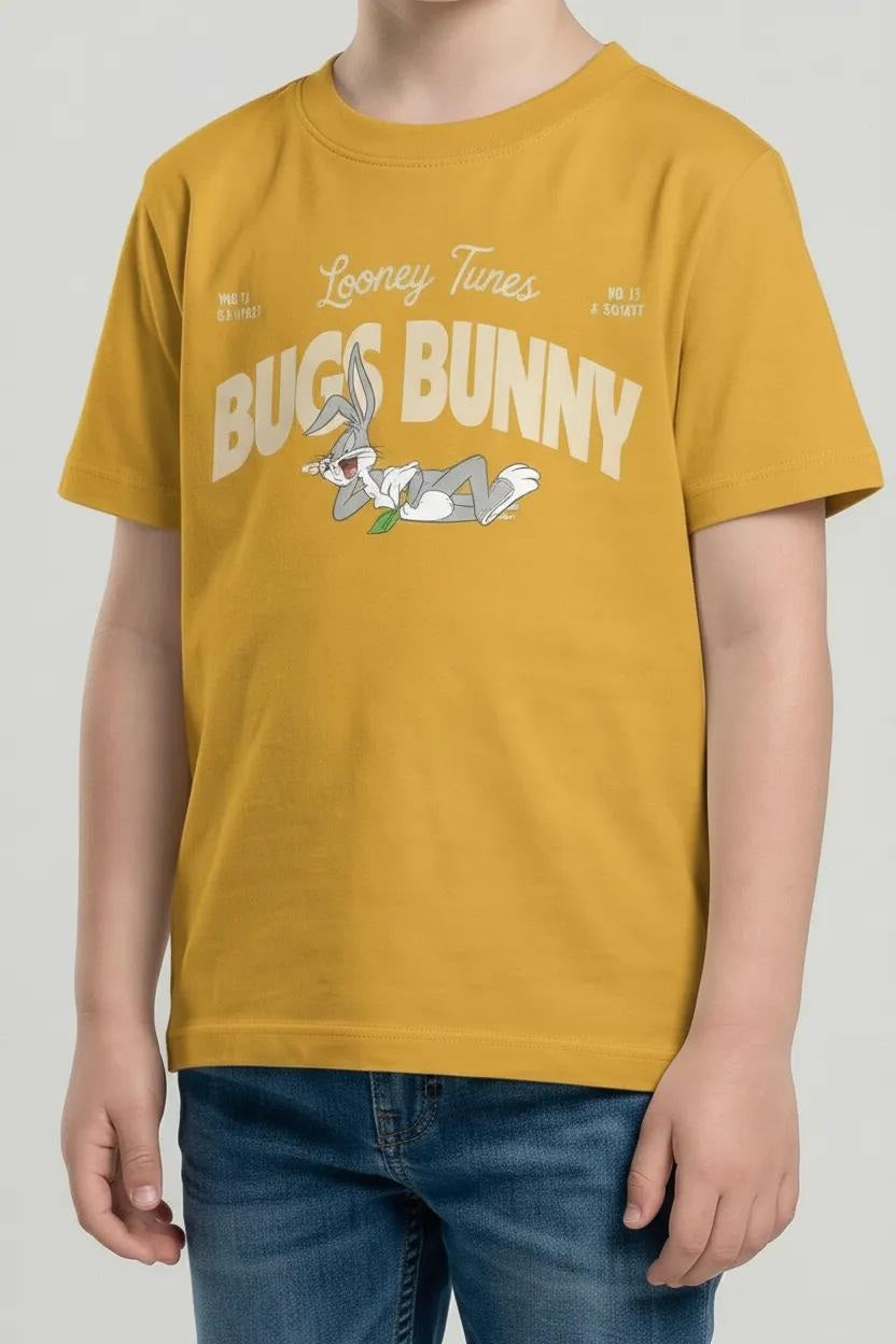 Octave Boys Mustard Printed T-shirt
