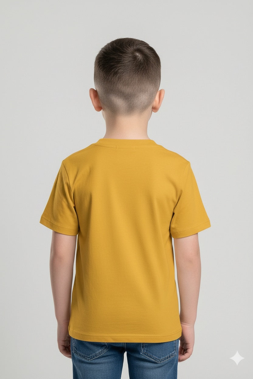 Octave Boys Mustard Printed T-shirt