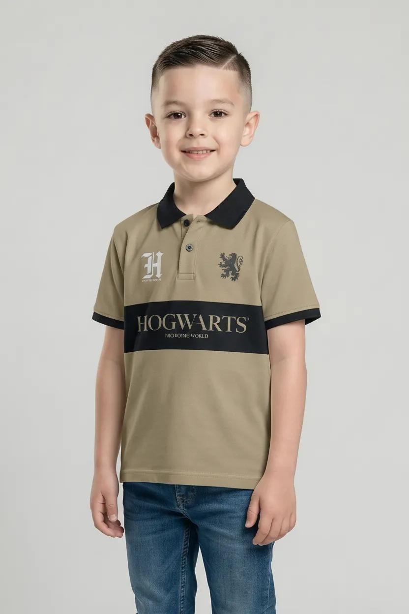 Octave Boys Safari Printed Polo Collar T-shirt