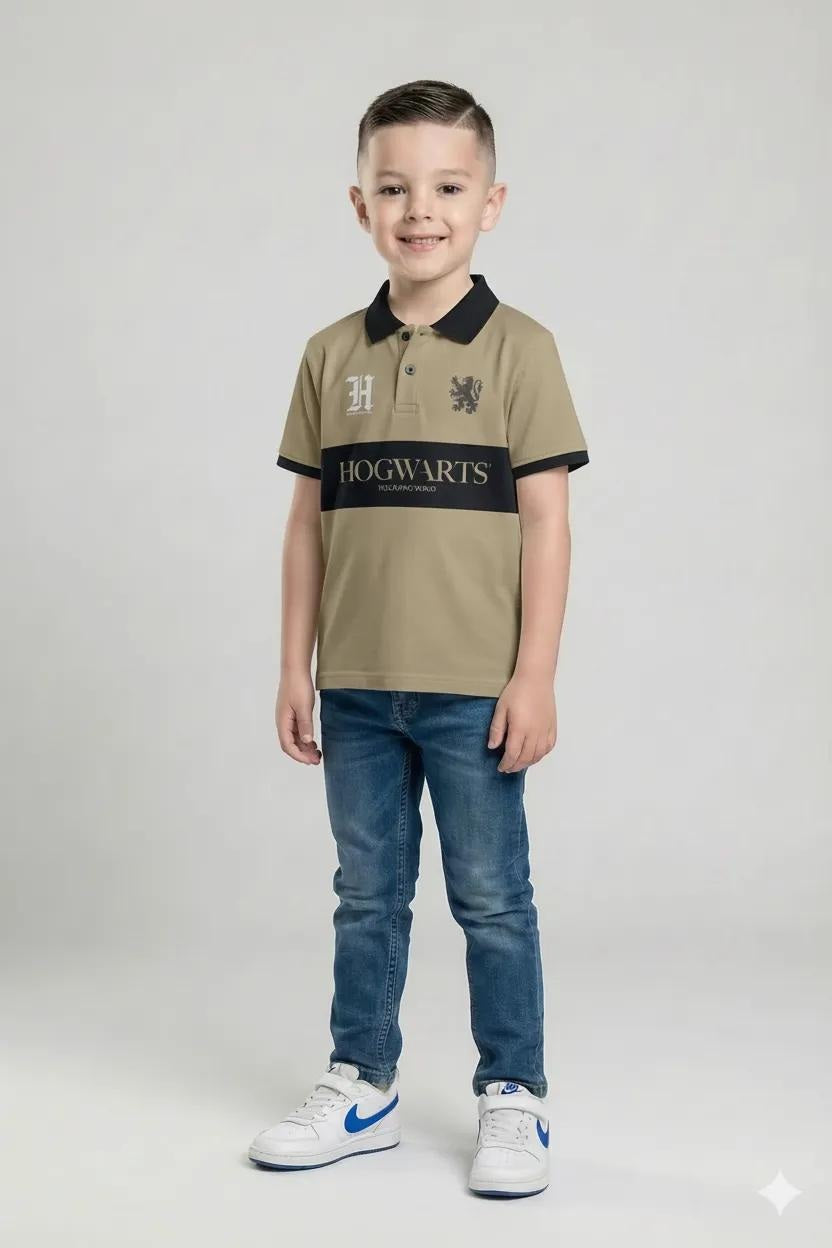 Octave Boys Safari Printed Polo Collar T-shirt