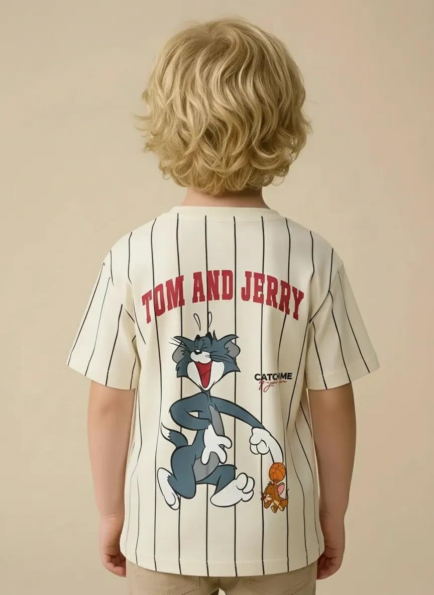Octave Boys Cream Graphic Printed Tshirt