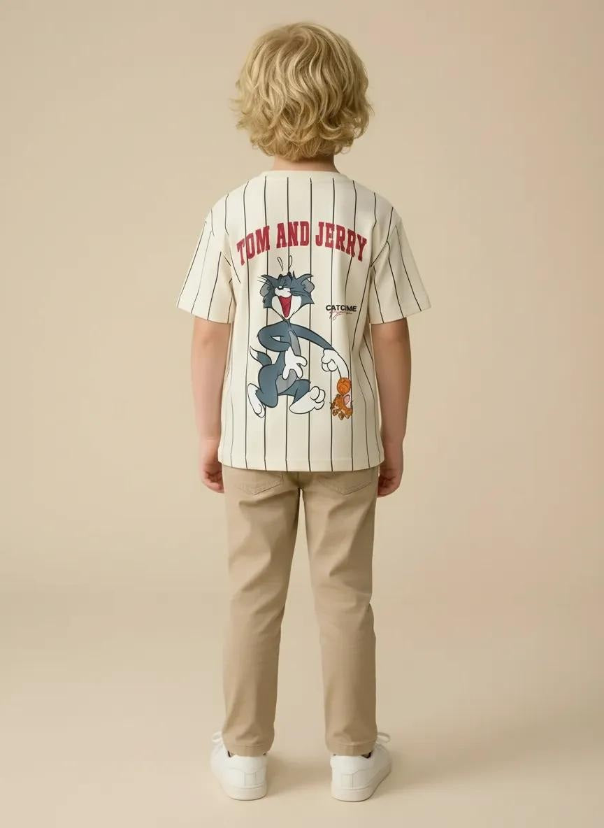 Octave Boys Cream Graphic Printed Tshirt