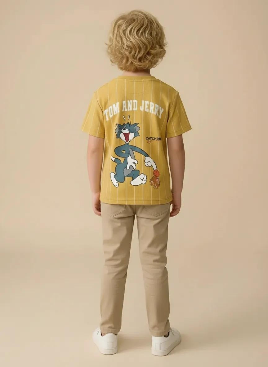Octave Boys Mustard Printed T-shirt