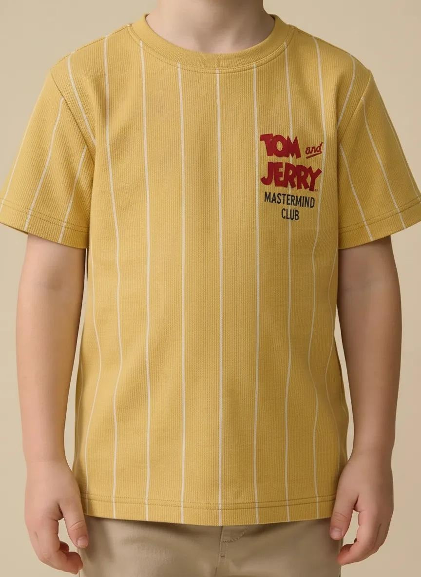 Octave Boys Mustard Printed T-shirt