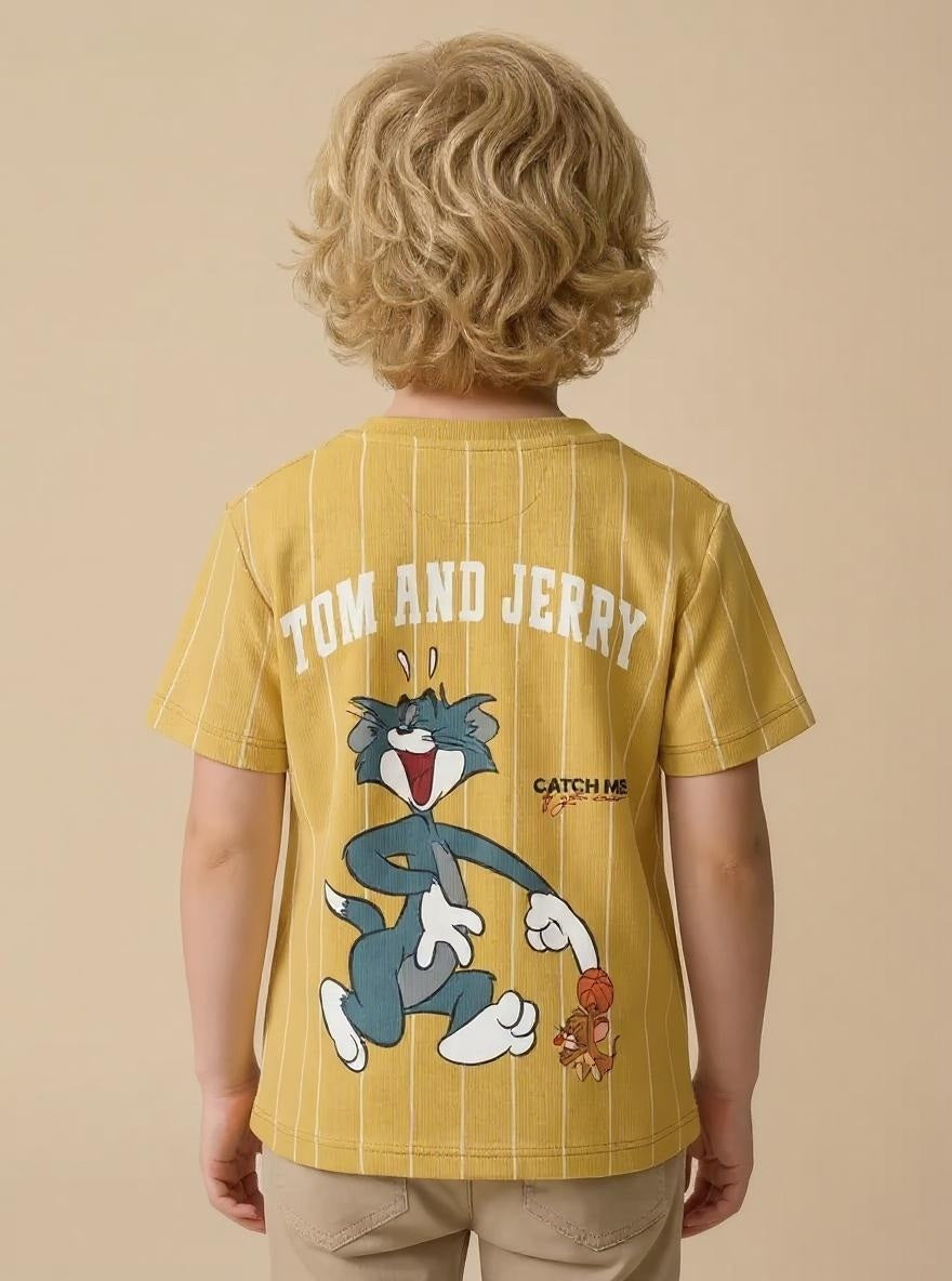 Octave Boys Mustard Printed T-shirt