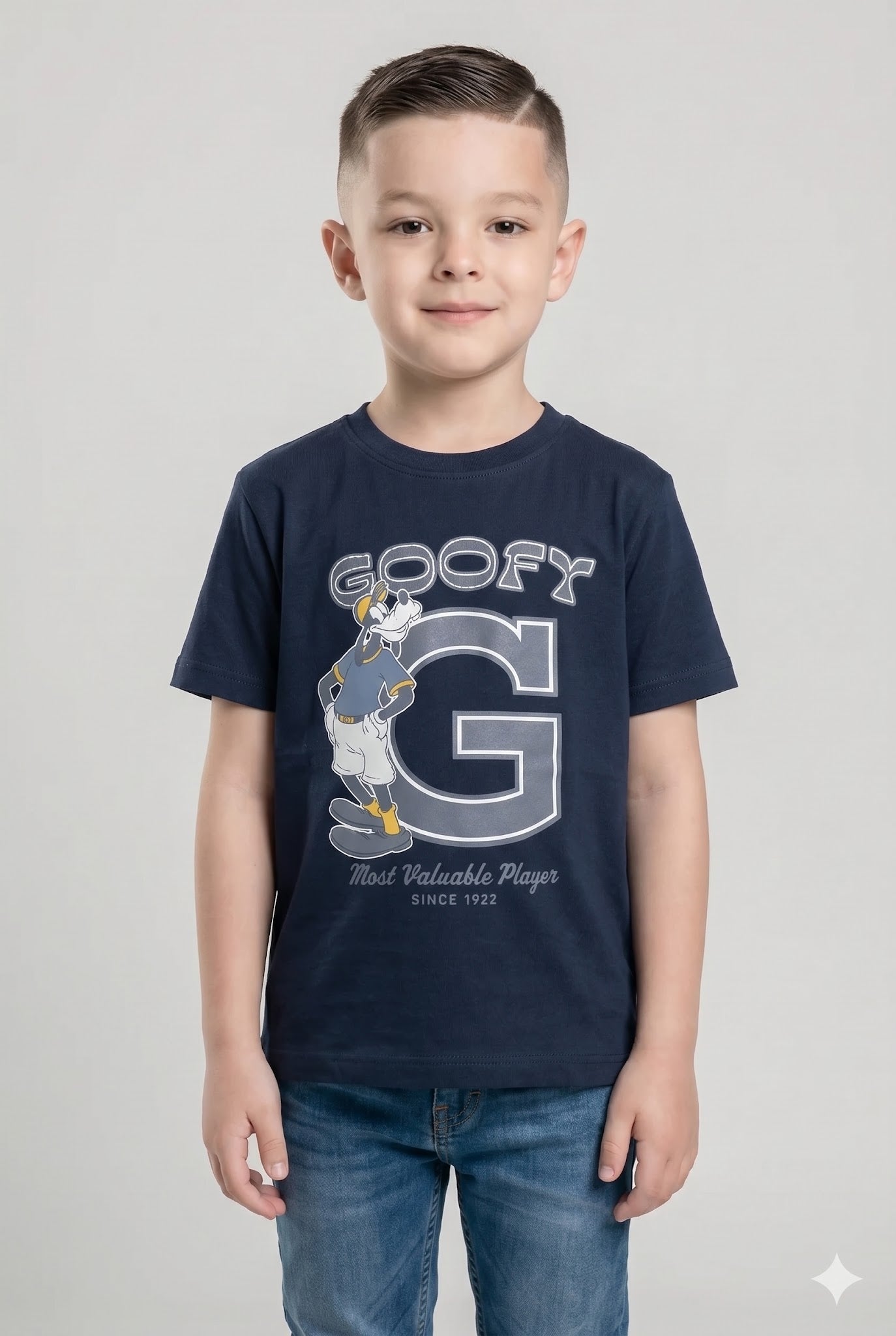 Boy Navy Round Neck T-Shirt