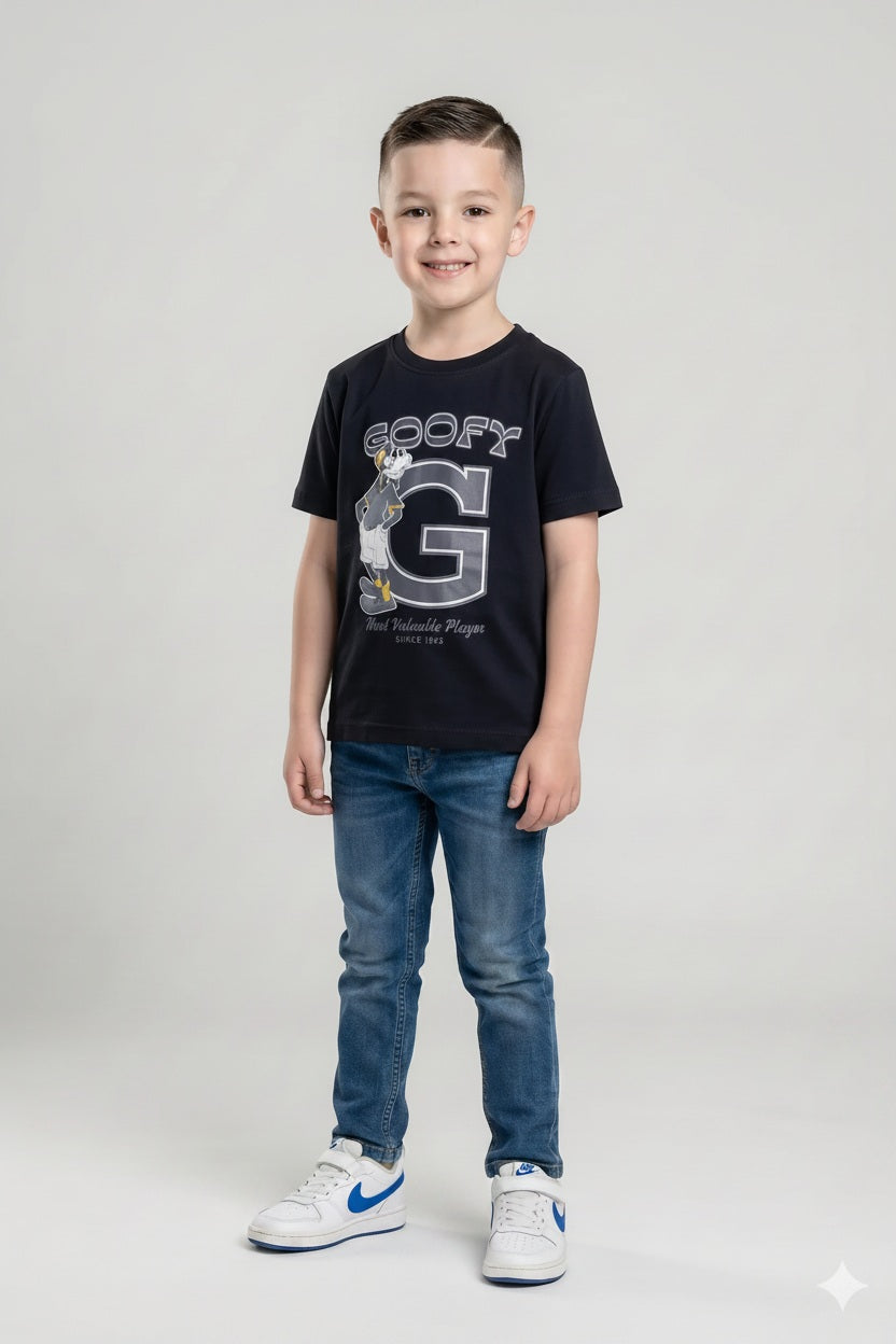 Boy Navy Round Neck T-Shirt