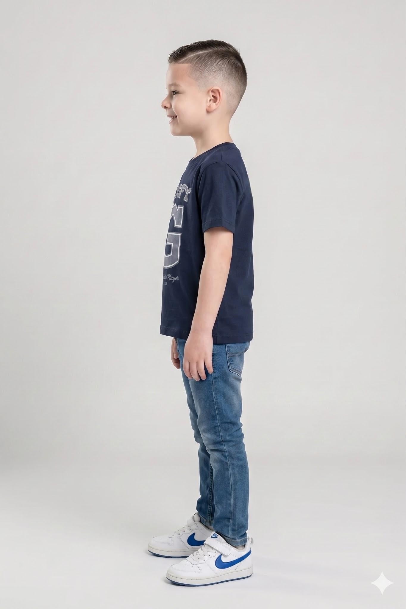 Boy Navy Round Neck T-Shirt