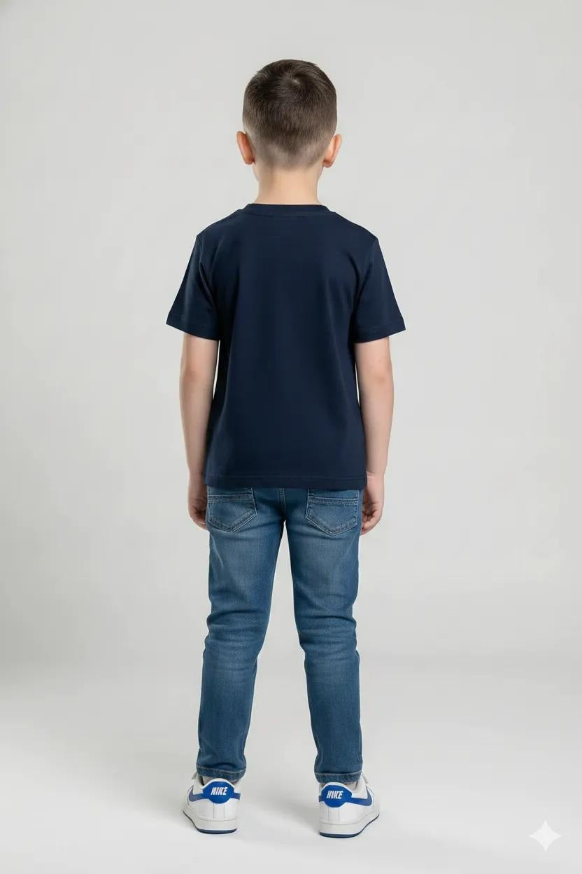 Boy Navy Round Neck T-Shirt