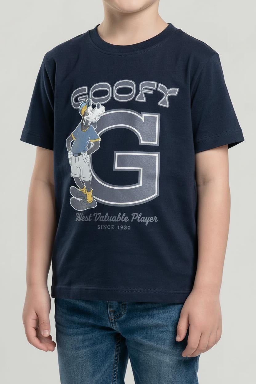 Boy Navy Round Neck T-Shirt