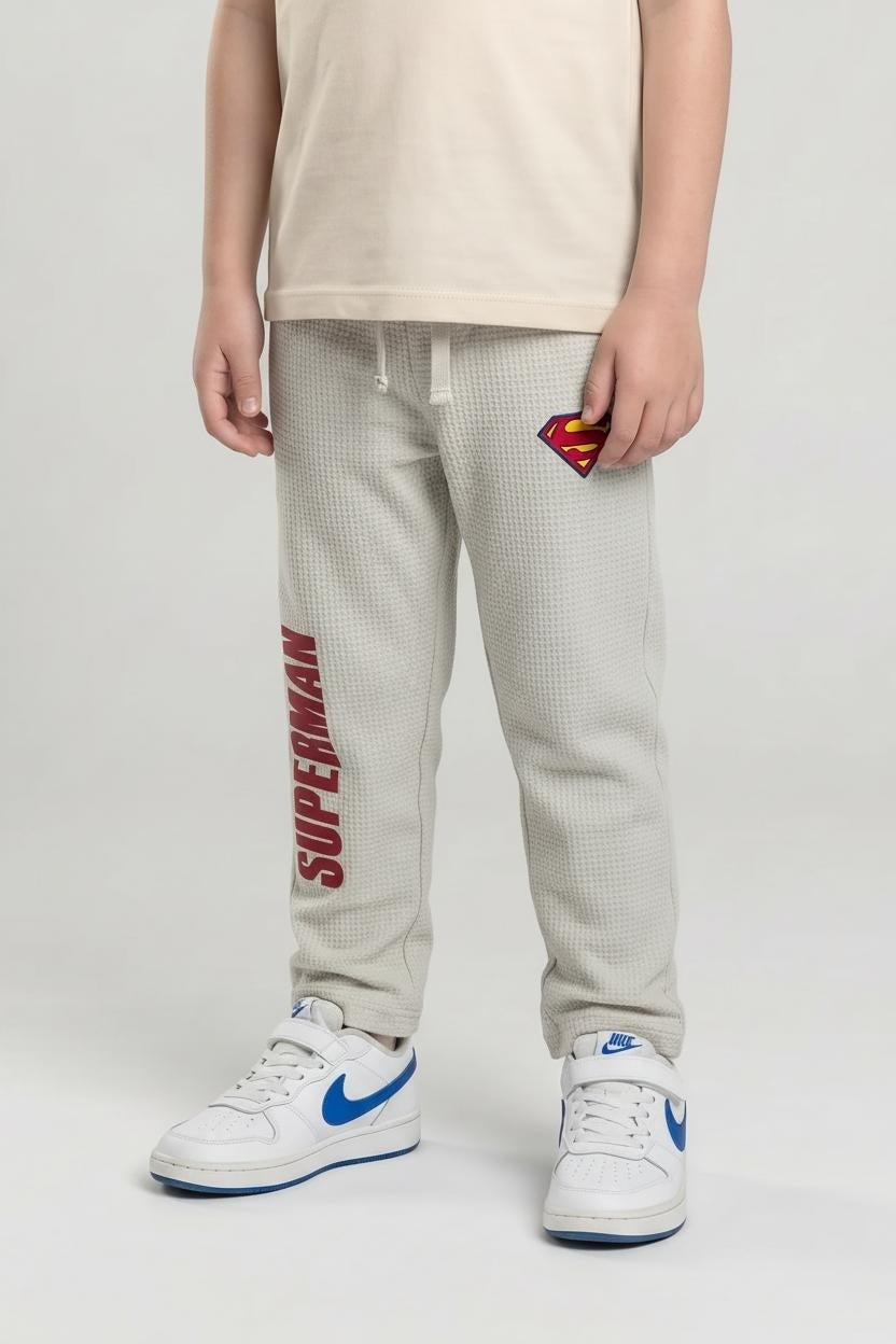 Boys Pristine Regular Fit Typography Printed Cotton Joggers
