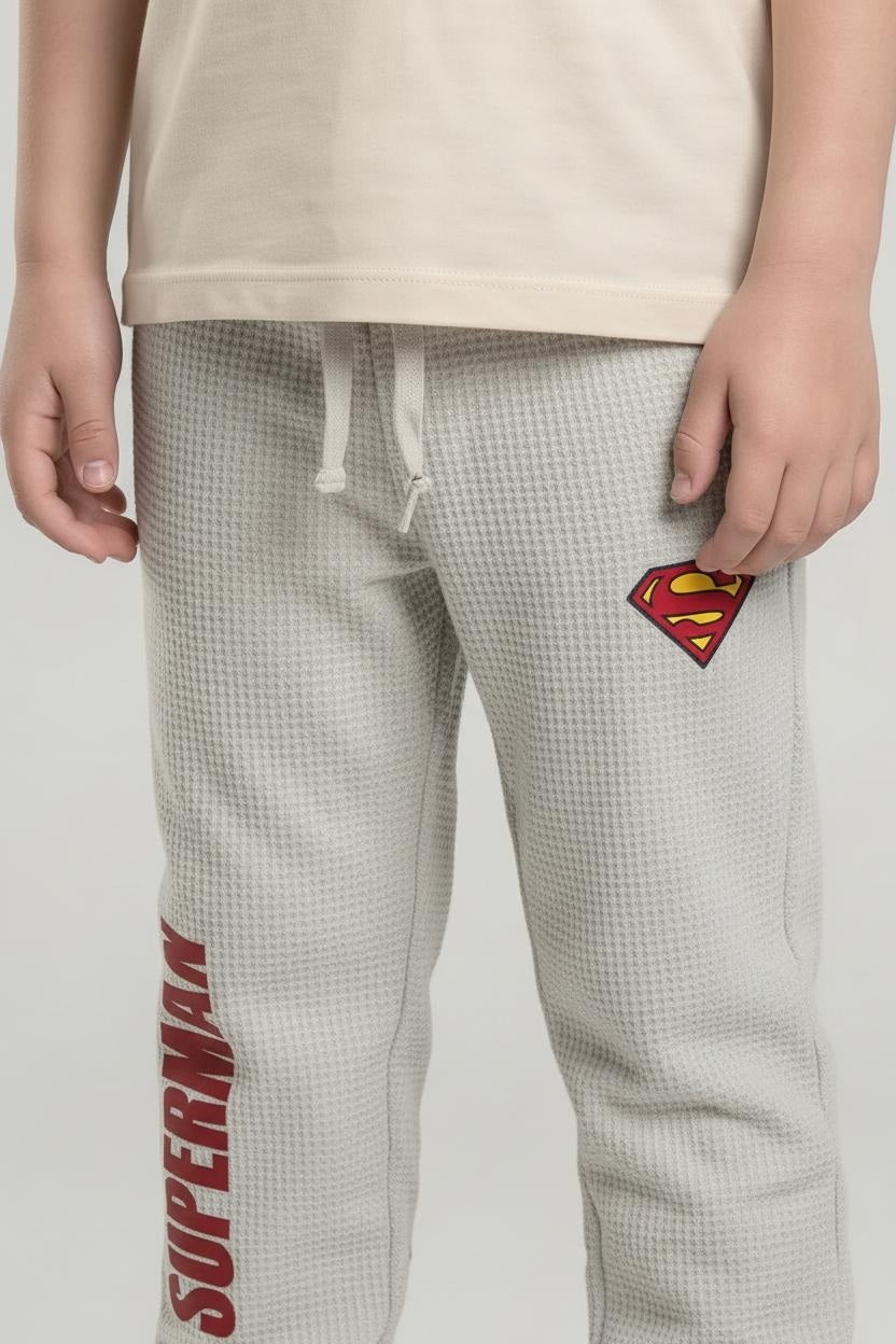 Boys Pristine Regular Fit Typography Printed Cotton Joggers