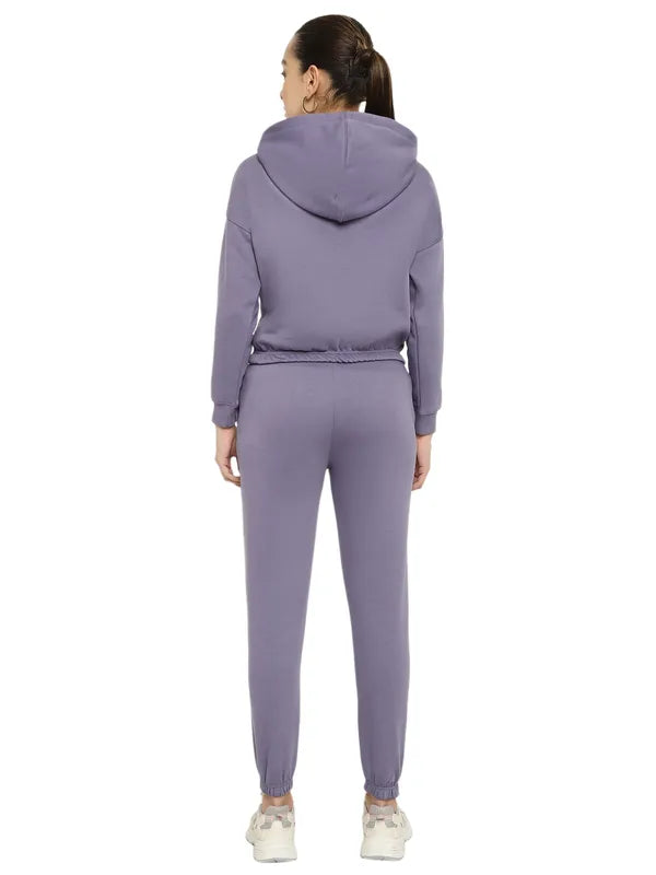 Mettle Women Colourblocked Fleece Cotton Tracksuit