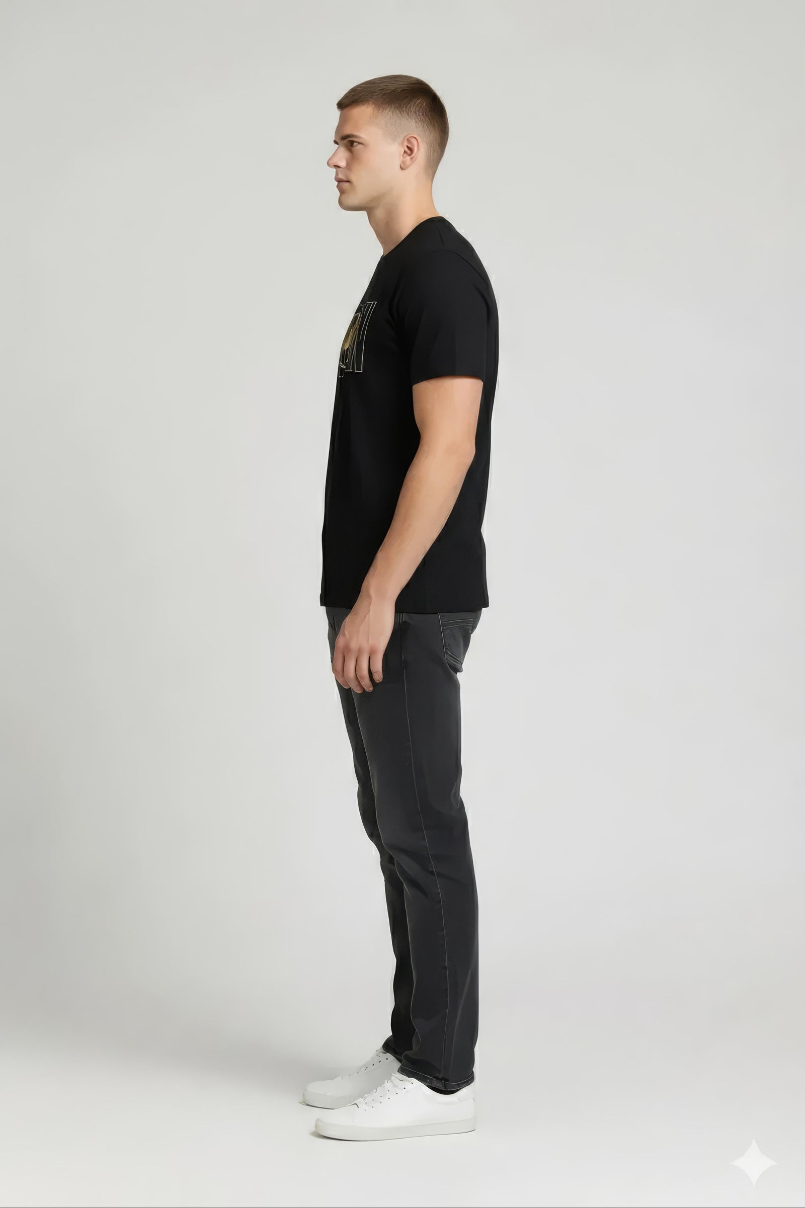 Men Black Batman Printed T-shirt