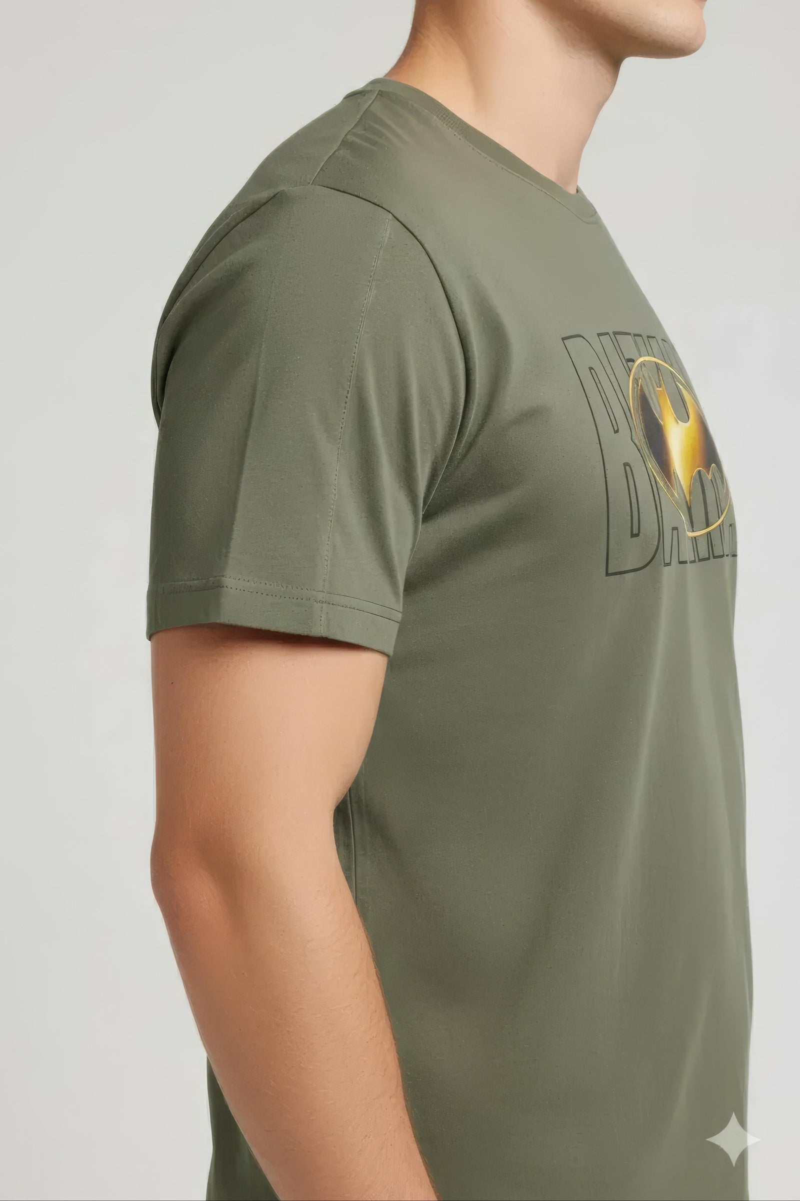Men Olive Batman Printed T-shirt