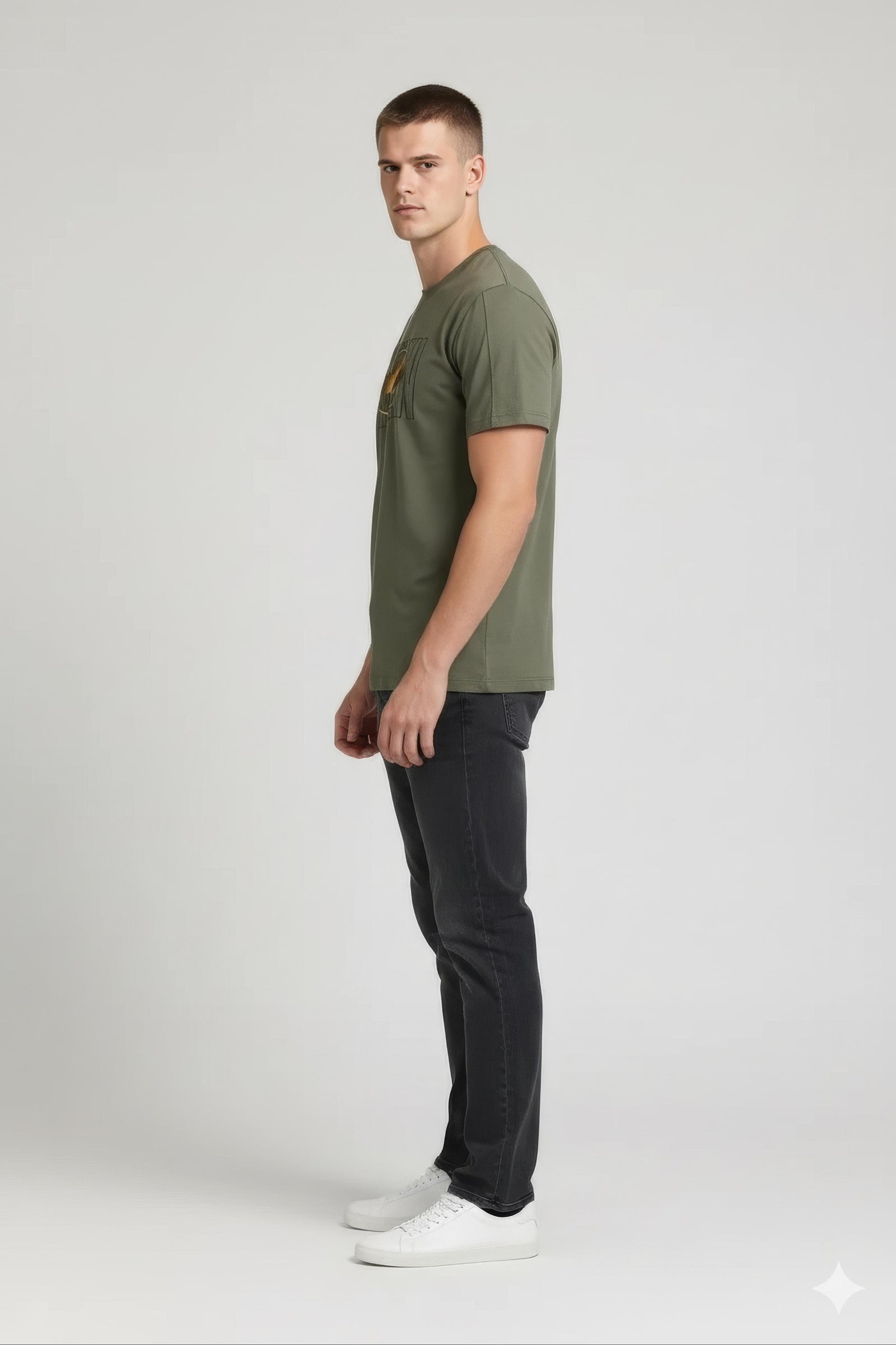 Men Olive Batman Printed T-shirt