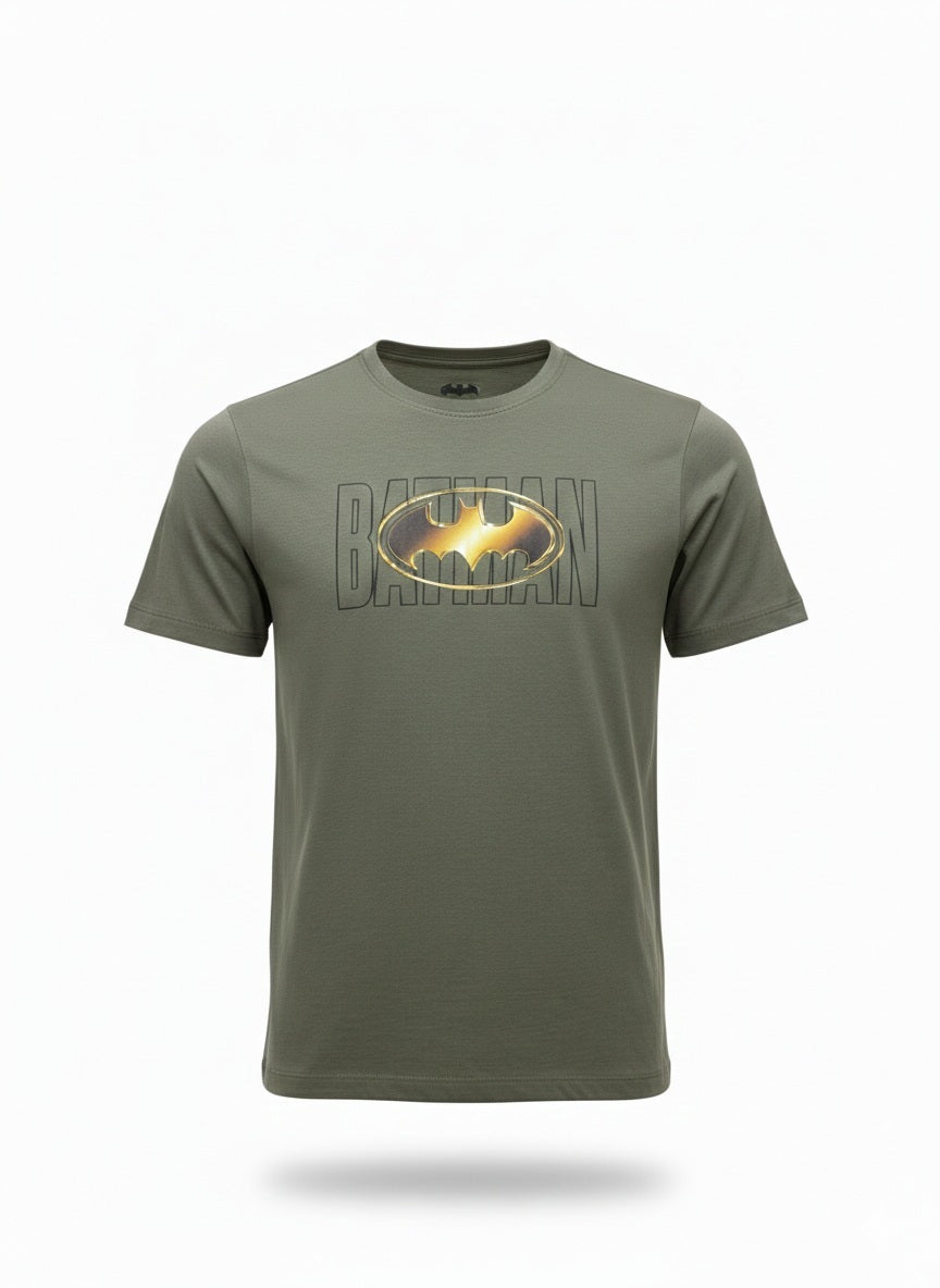 Men Olive Batman Printed T-shirt