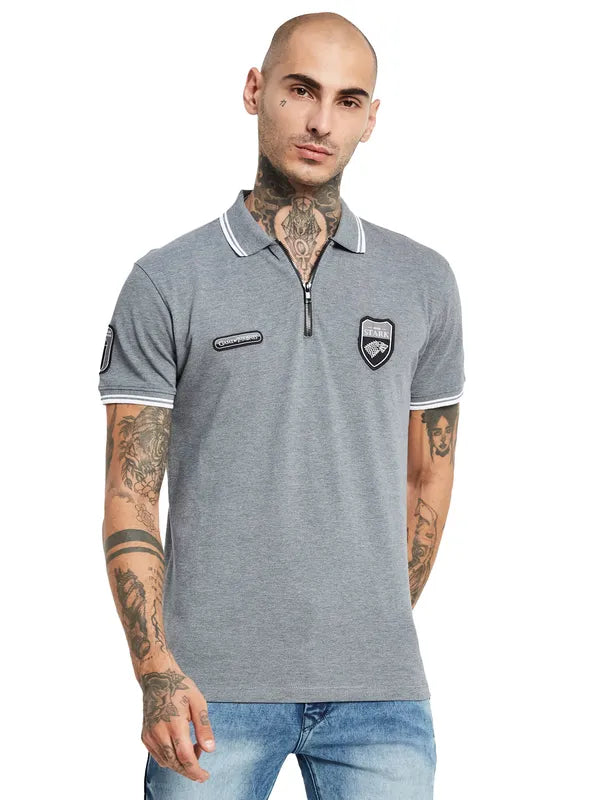 Octave Polo Collar Cotton T-Shirt