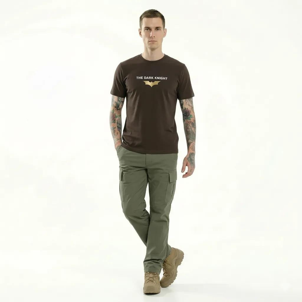 Octave Men Coffee Batman Printed T-shirt