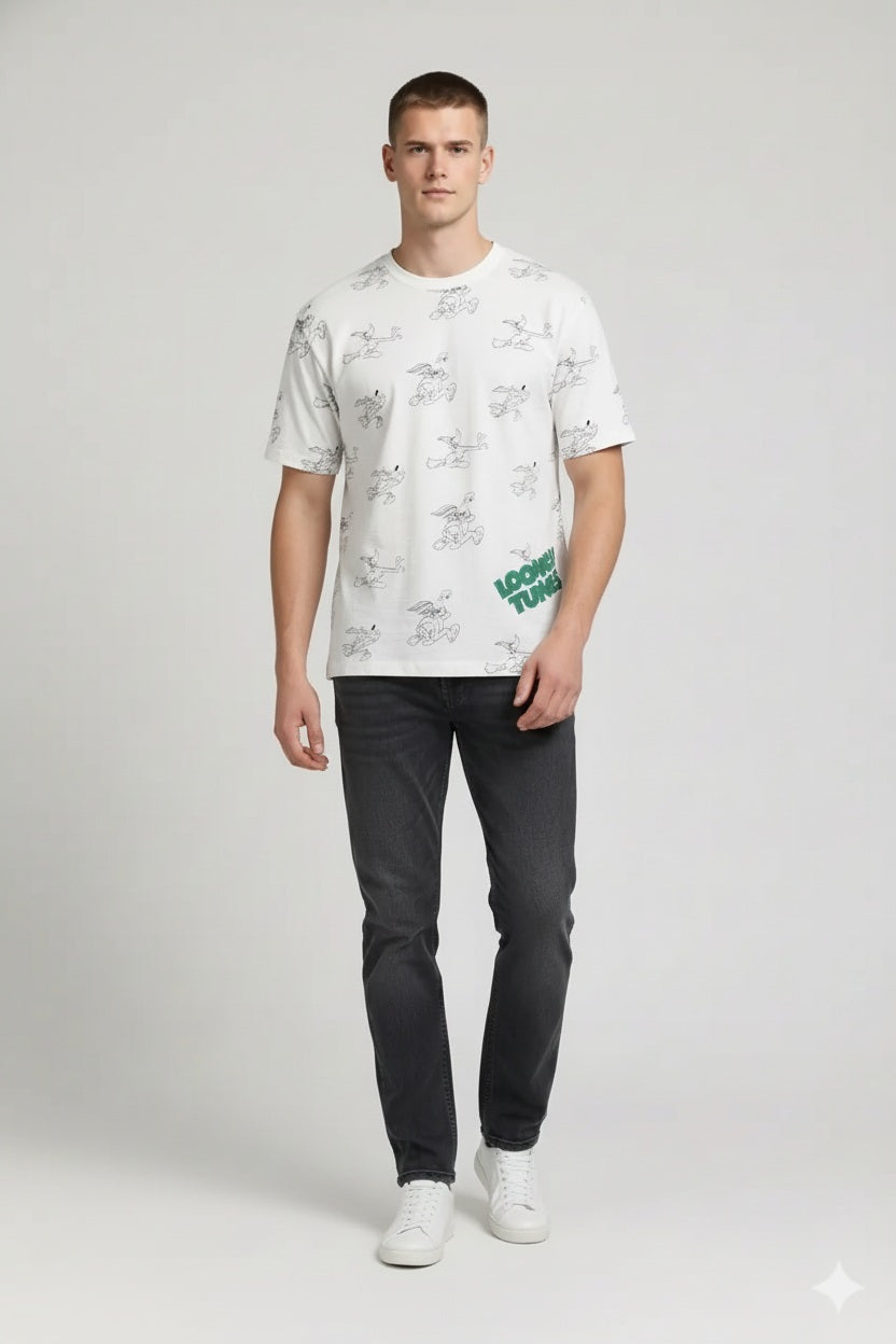 Men Off White Looney Tunes Printed T-shirt