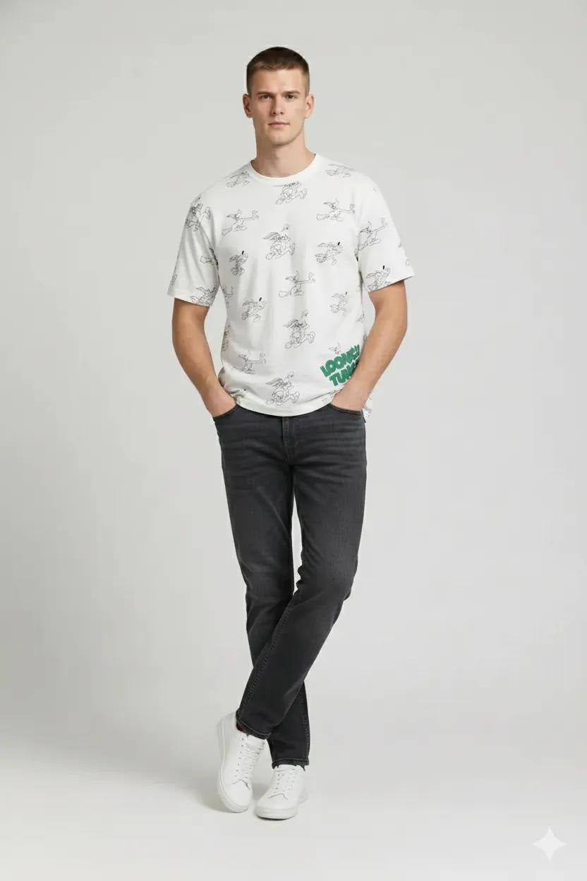 Men Off White Looney Tunes Printed T-shirt