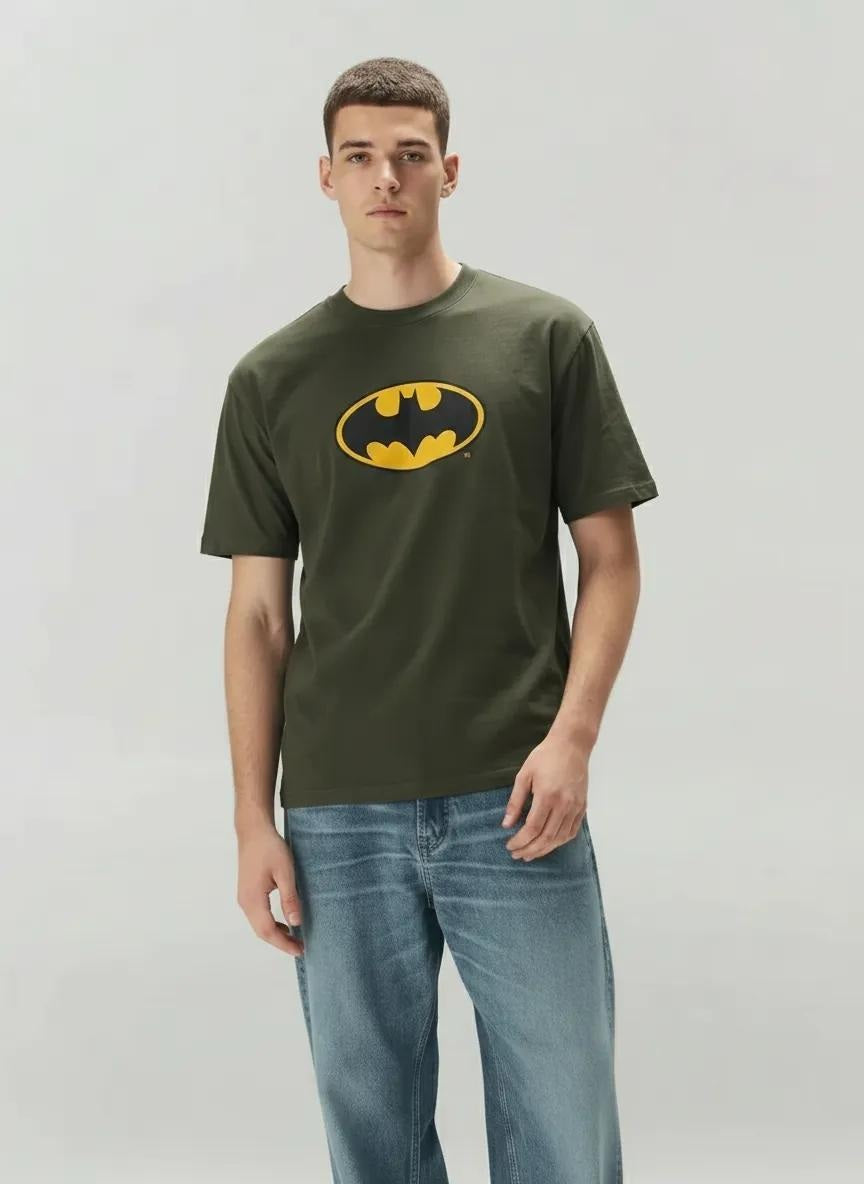 Men Four Leaf Batman Printed T-shirt