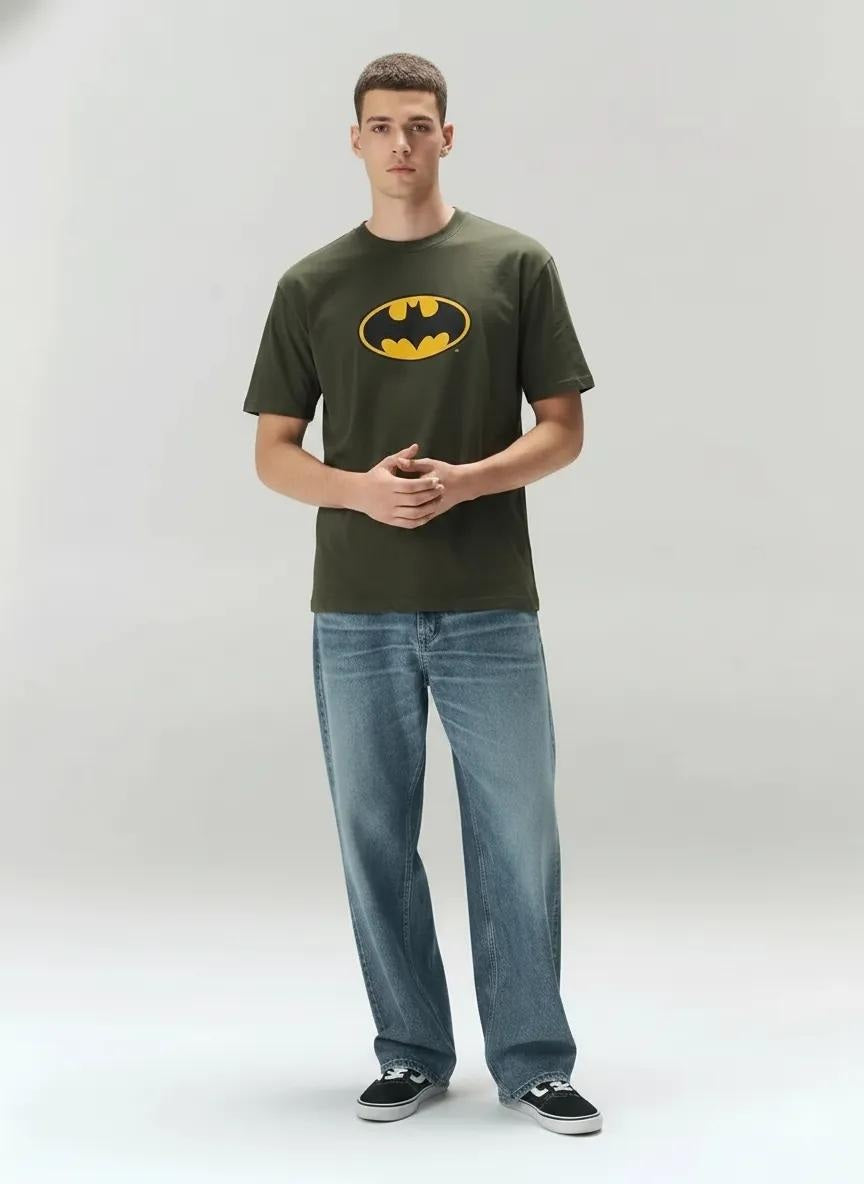 Men Four Leaf Batman Printed T-shirt