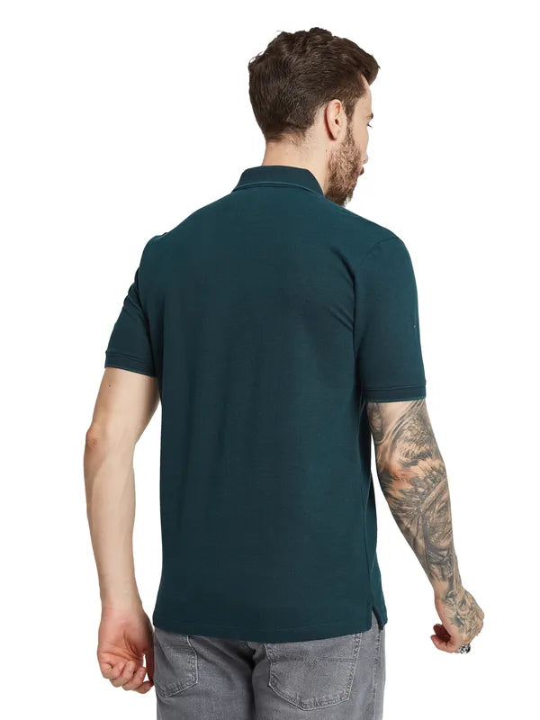 Octave Men Polo Collar Applique T-Shirt