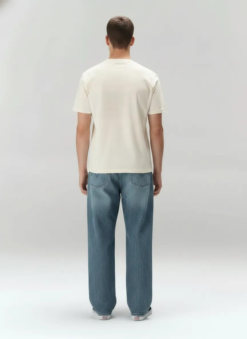 Men Off White Brand Logo Colourblocked T-shirt