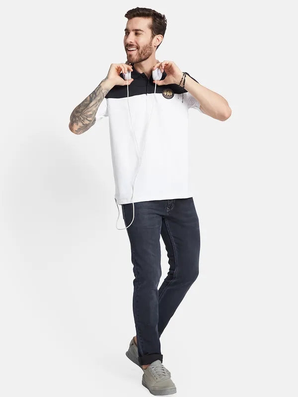 Octave Ss24 Men Polo Collar Monochrome T-Shirt