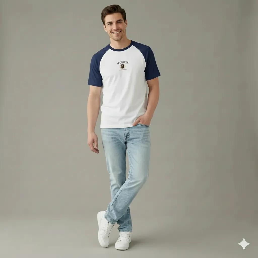Octave Men Navy Printed T-shirt