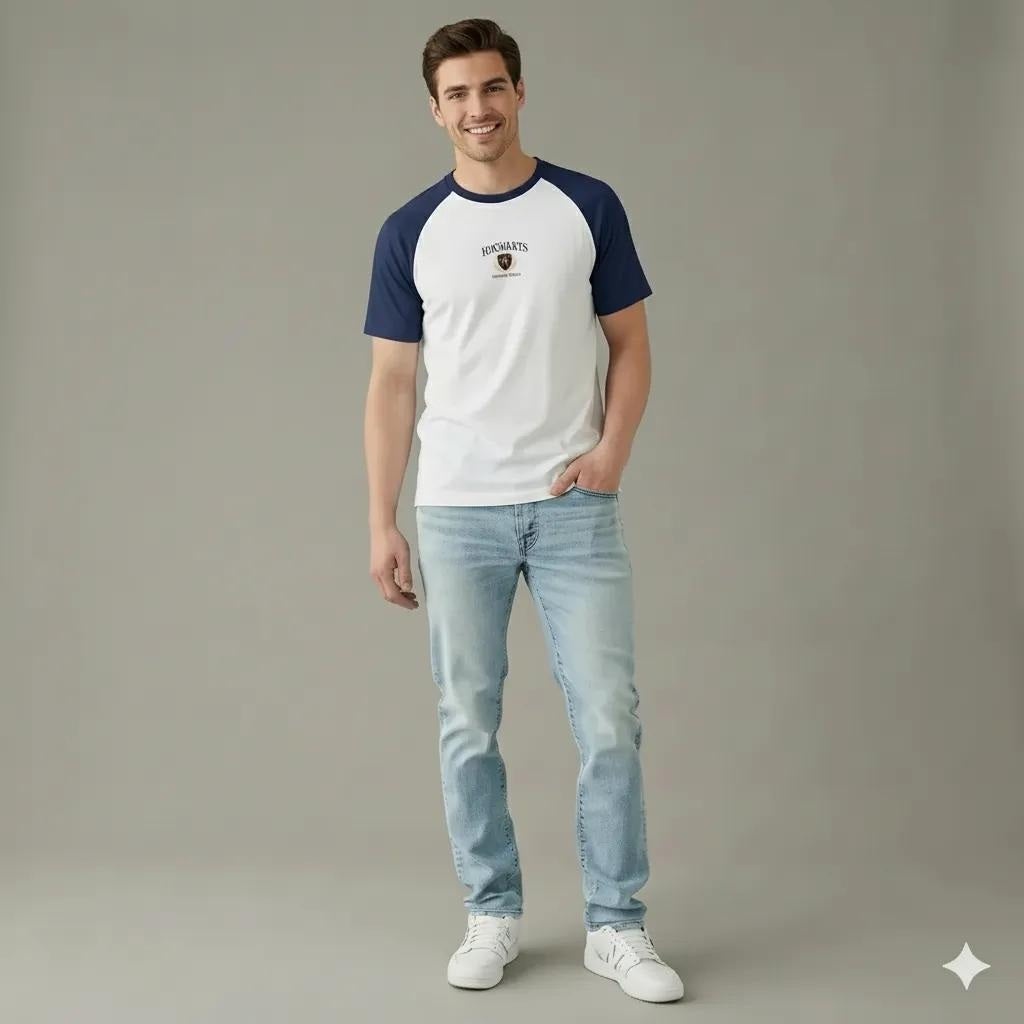 Octave Men Navy Printed T-shirt